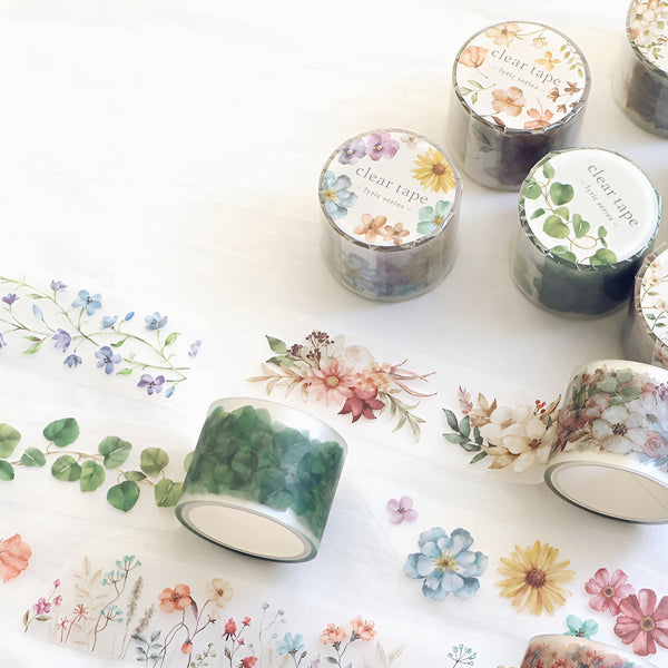 Mind Wave Lyric Series Clear Washi Tape - Flower Bouquet