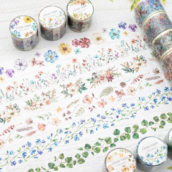 Mind Wave Lyric Series Clear Washi Tape - Flower Meadow