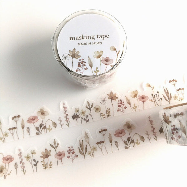 Mind Wave Palette Series Masking Tape - Brown Flowers