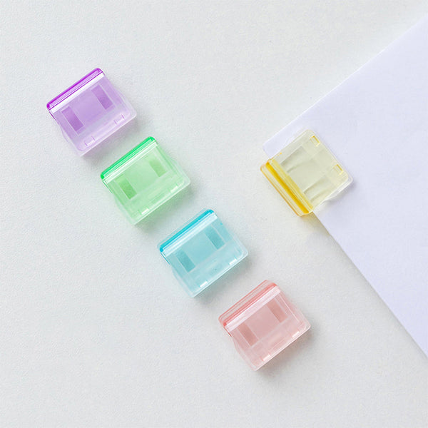 Mini Colorful Transparent Paper Clips - Set of 5