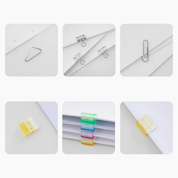 Mini Colorful Transparent Paper Clips - Set of 5