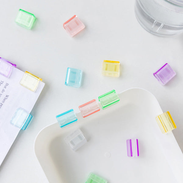 Mini Colorful Transparent Paper Clips - Set of 5