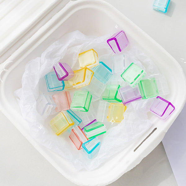 Mini Colorful Transparent Paper Clips - Set of 5