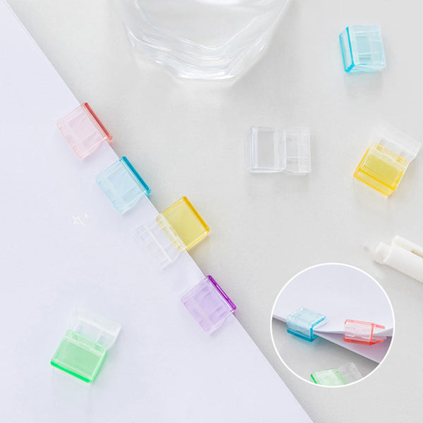 Mini Colorful Transparent Paper Clips - Set of 5