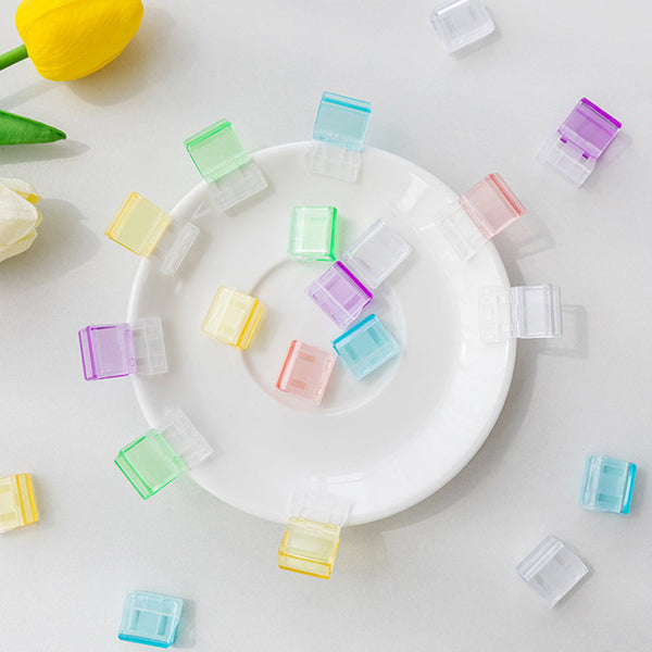 Mini Colorful Transparent Paper Clips - Set of 5