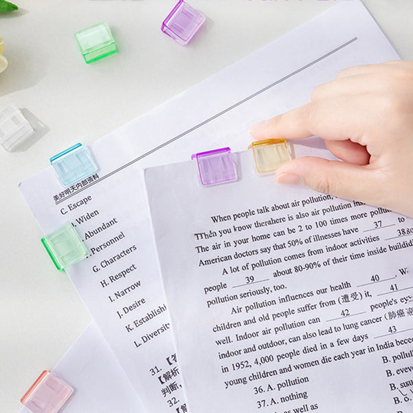 Mini Colorful Transparent Paper Clips - Set of 5