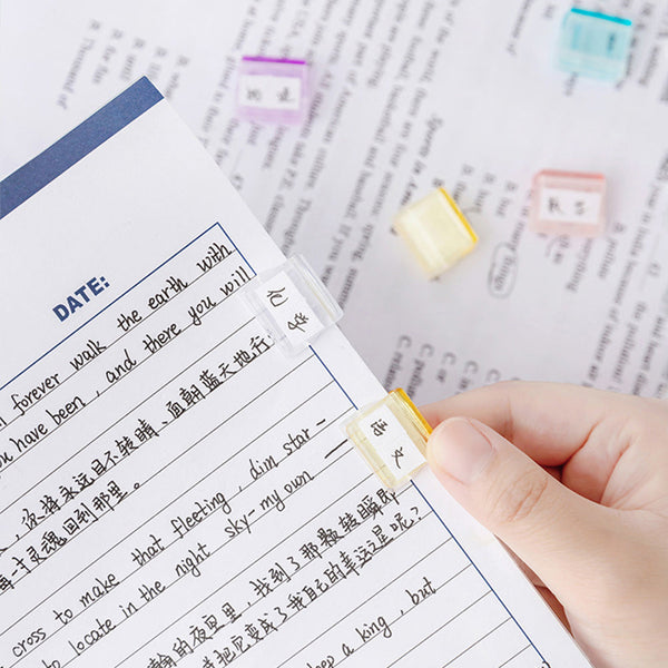 Mini Colorful Transparent Paper Clips - Set of 5