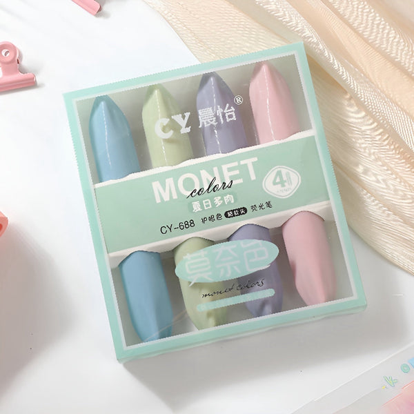 Monet Colors Aesthetic Highlighters - Set of 4