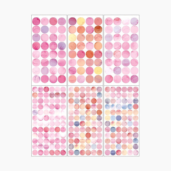 Monet Garden Watercolor Dot Stickers - Set of 6 Sheets