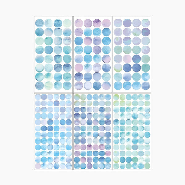 Monet Garden Watercolor Dot Stickers - Set of 6 Sheets