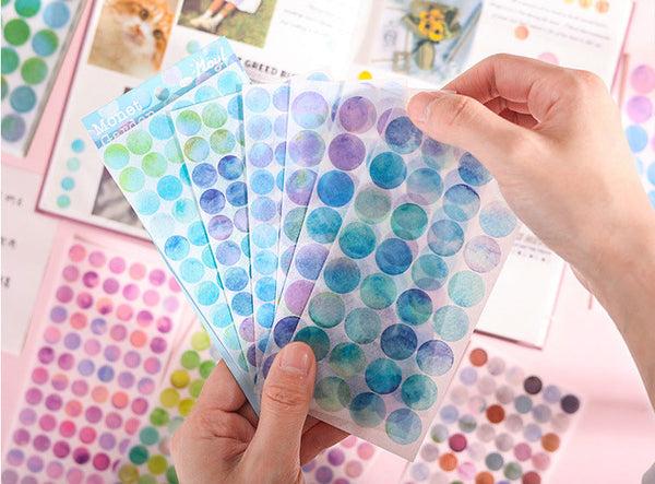Monet Garden Watercolor Dot Stickers - Set of 6 Sheets