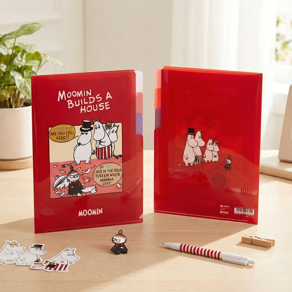 Moomin A5 Folder With Dividers - Moomin Builds A House
