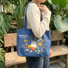 My Neighbor Totoro Embroidered Tote Bag - Flowers
