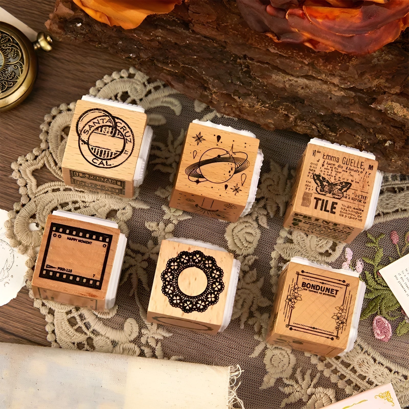 Nostalgia Craft Threefold Stamp Cube – Kawaii Stationery Shop