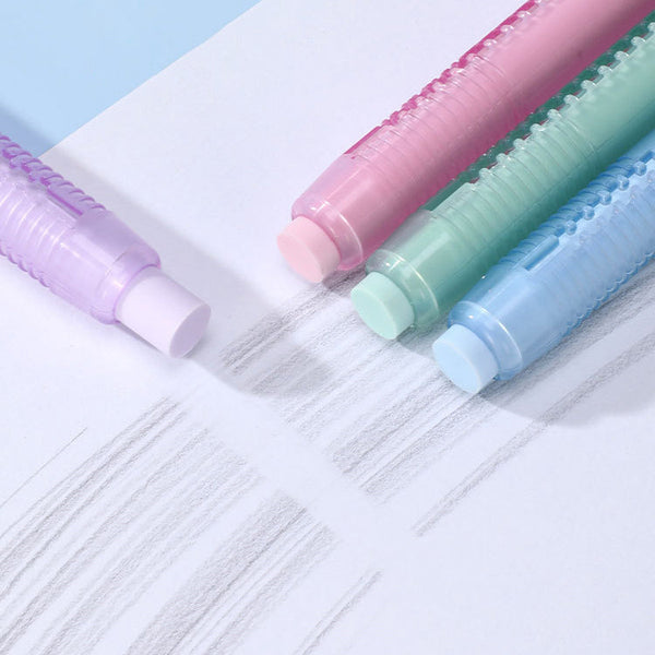 Pastel Pop Pen-Style Click Erasers - With 3 Bonus Refills