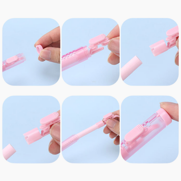 Pastel Pop Pen-Style Click Erasers - With 3 Bonus Refills