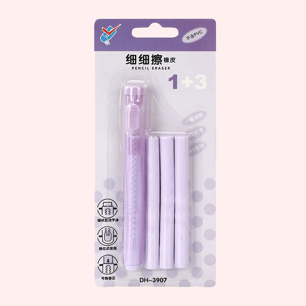 Pastel Pop Pen-Style Click Erasers - With 3 Bonus Refills