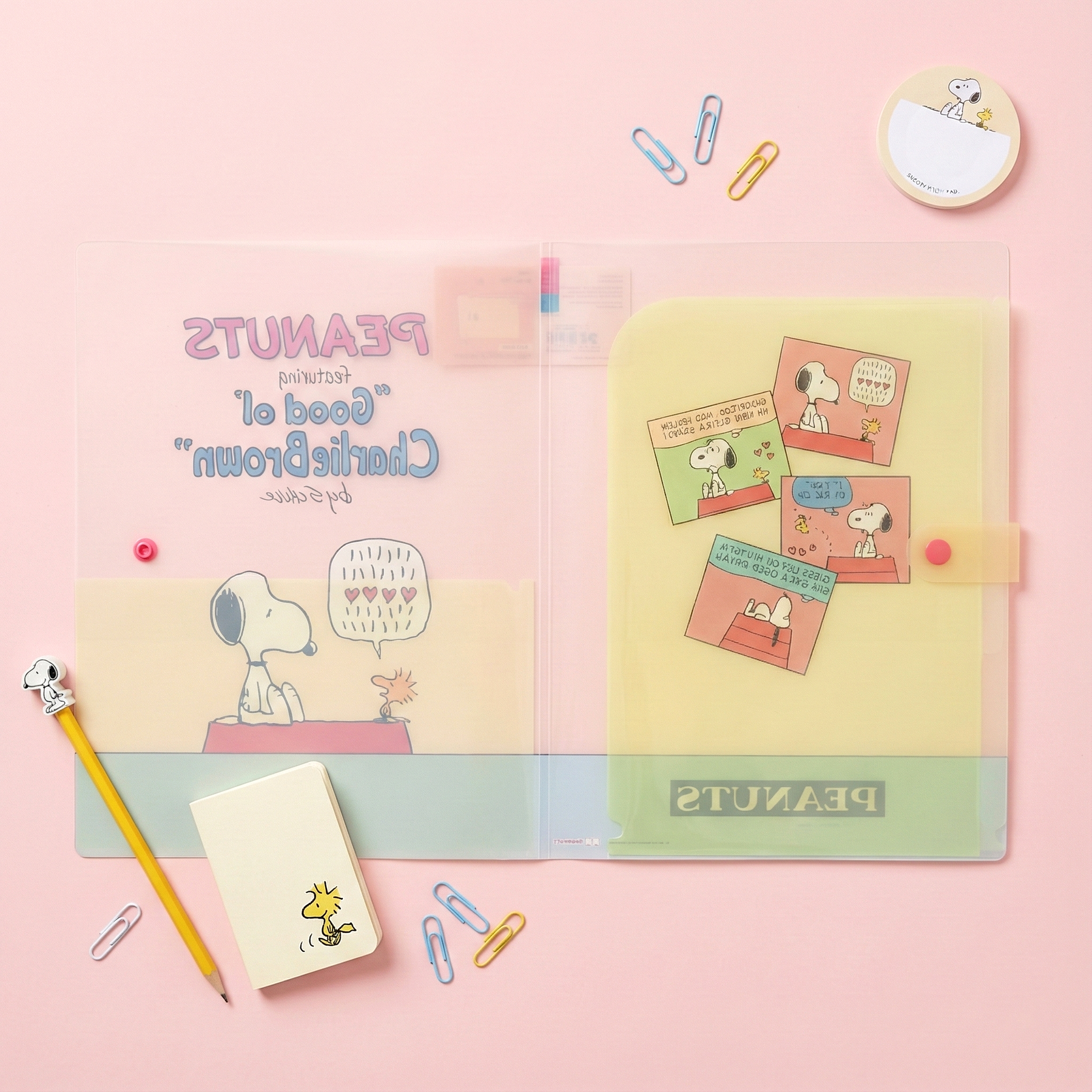 Peanuts Snoopy A4 Folder - Beige – Kawaii Stationery Shop
