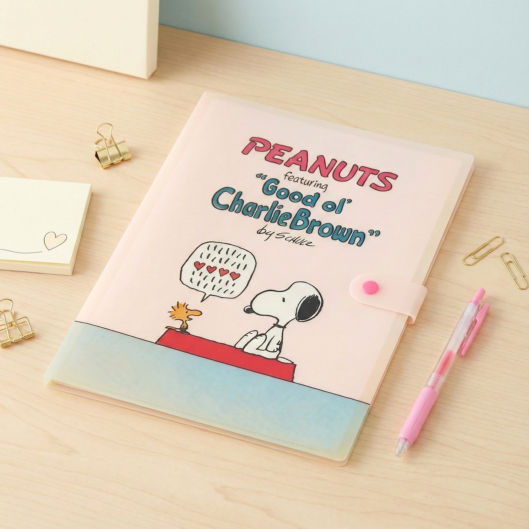 Peanuts Snoopy A4 Folder - Beige – Kawaii Stationery Shop