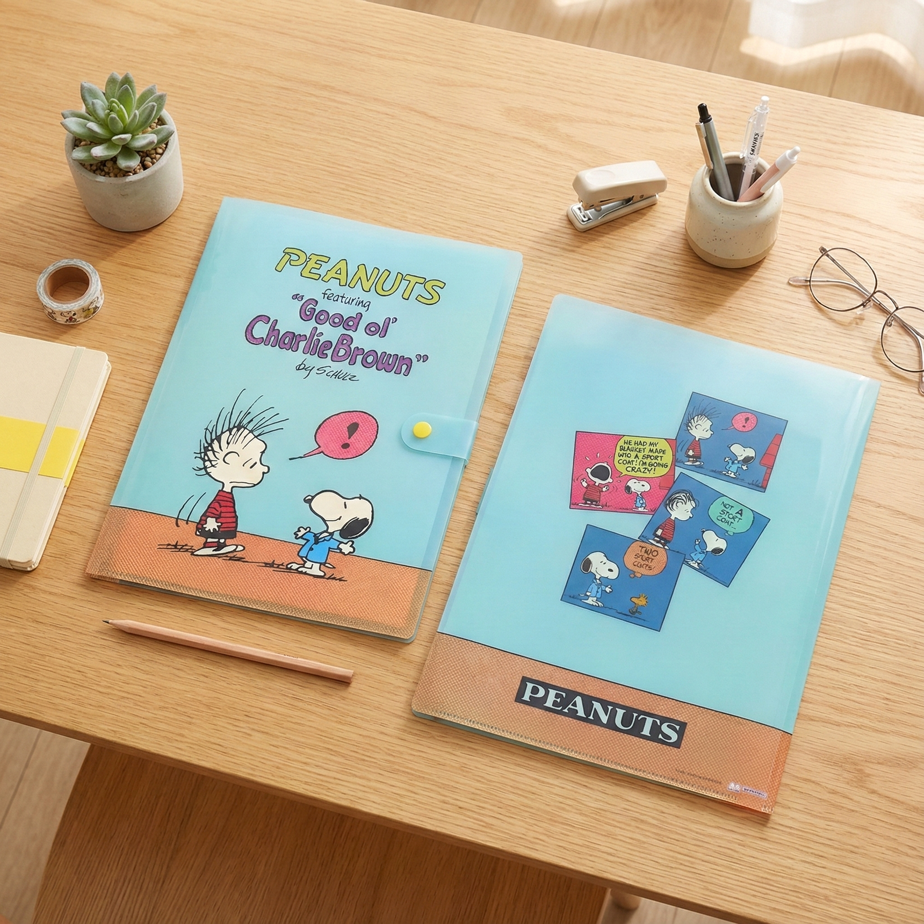 Peanuts Snoopy A4 Folder - Blue – Kawaii Stationery Shop