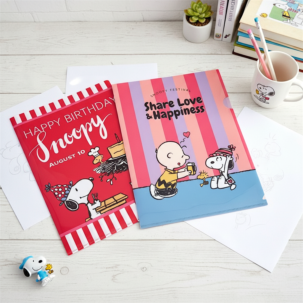 Peanuts Snoopy A4 Folder - Happy Birthday – Kawaii Stationery Shop