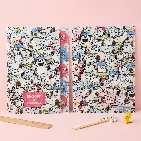 Peanuts Snoopy A4 Folder With Dividers - Siblings Collage