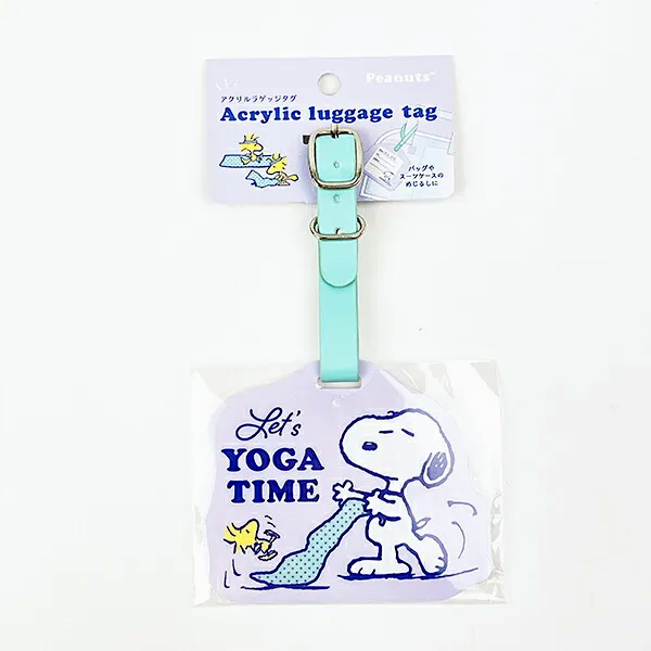 Peanuts Snoopy Acrylic Luggage Tag - Chill Series - Yoga Time