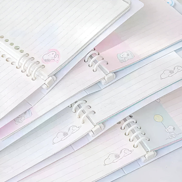 Peanuts Snoopy B5 Binder Notebook + Snoopy Inserts + Stickers - Limited Pastel Snoopy Edition