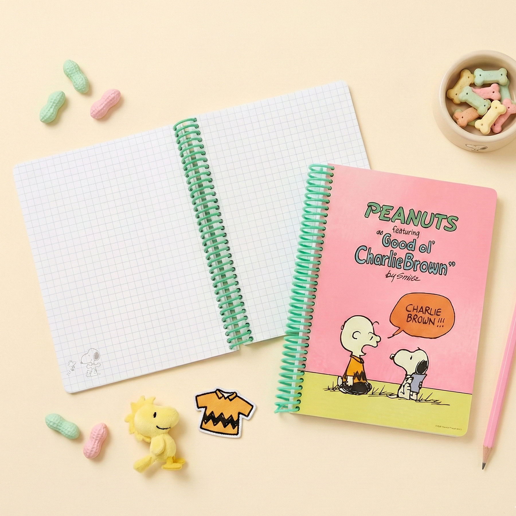 Peanuts Snoopy B6 Spiral Notebook - Pink – Kawaii Stationery Shop