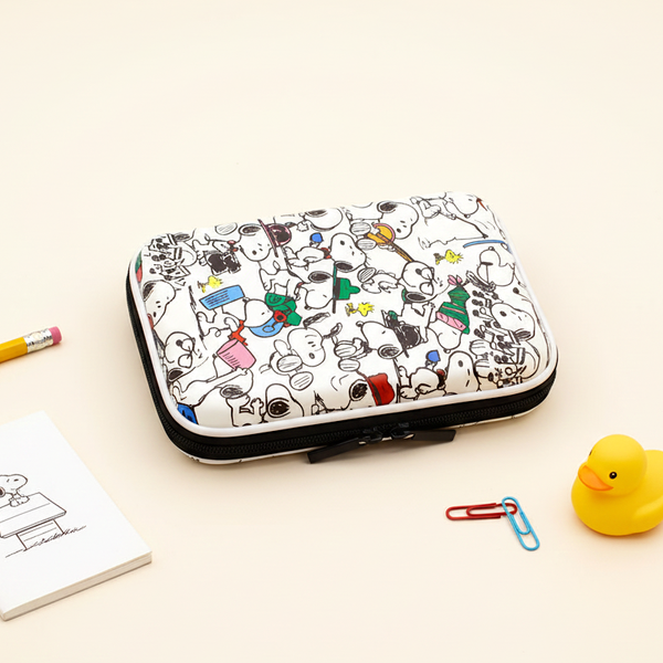 Peanuts Snoopy Hard Shell Pencil Case - Busy Day