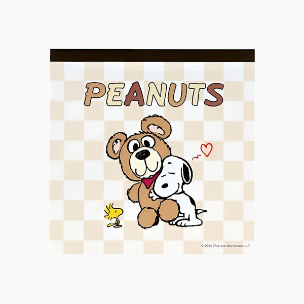 Peanuts Snoopy Memo Pad - Snoopy & Cuddly Bears - Brown