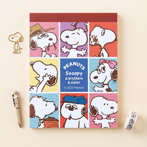 Peanuts Snoopy Memo Pad - Snoopy & Family - Limited Edition