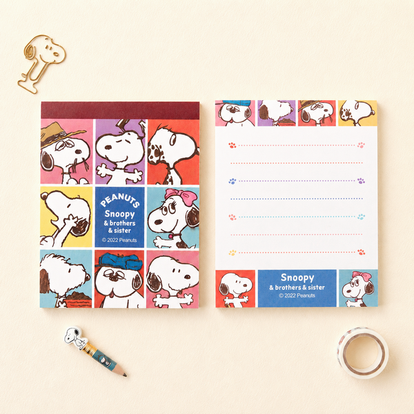 Peanuts Snoopy Memo Pad - Snoopy & Family - Limited Edition