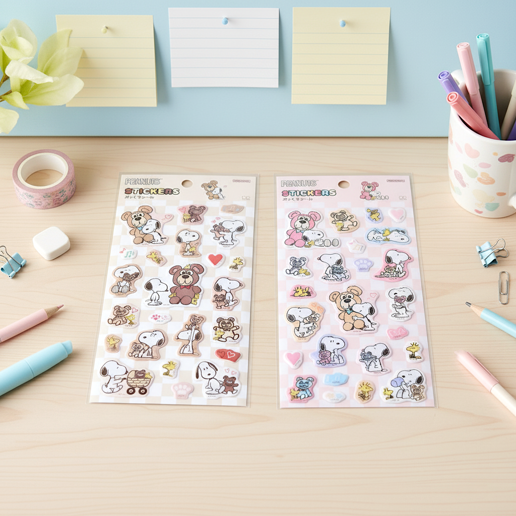 Peanuts Snoopy Stickers - Snoopy & Cuddly Bears – Kawaii Stationery Shop