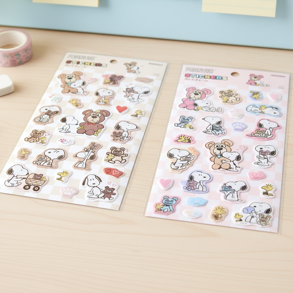 Peanuts Snoopy Stickers - Snoopy & Cuddly Bears – Kawaii Stationery Shop