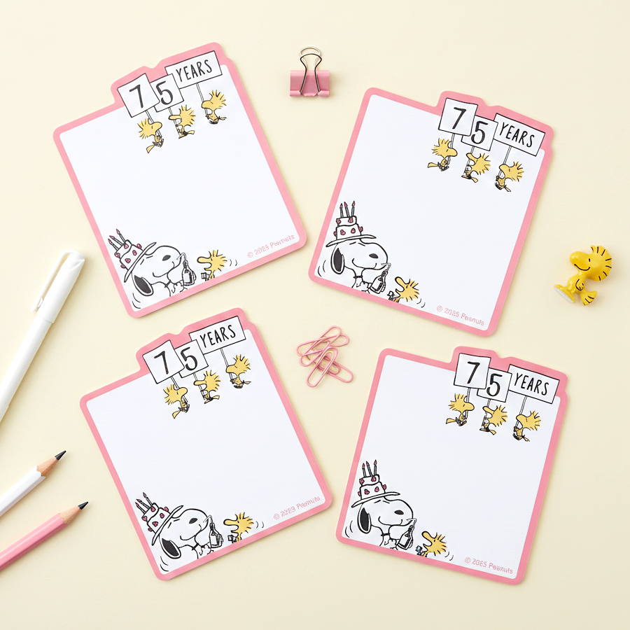 Snoopy Notes Peanuts Snoopy Sticky Notes - Birthday Party - Limited 75th Anniversary ...