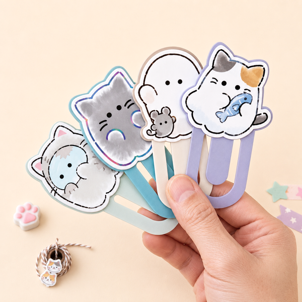 Peek-a-Boo Kitty Bookmark Clips