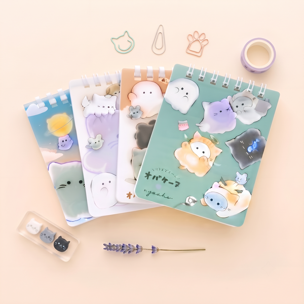 Peek-a-Boo Kitty Soft Ring Notepad