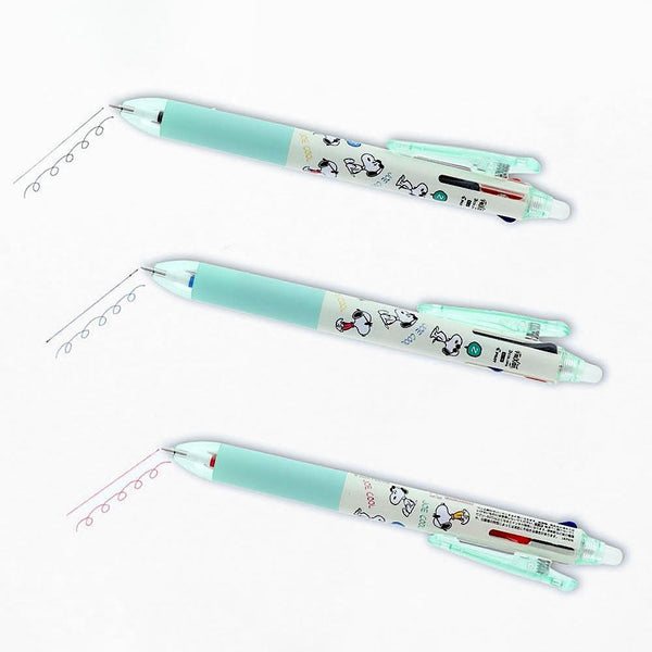Pilot Frixion Peanuts Snoopy 3-in-1 Multicolor Ballpoint Pen - Limited Vintage Series - Mint & Beige