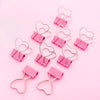 Pink Heart Shaped Binder Clip