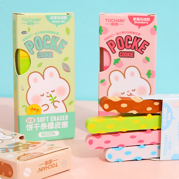 Pocky Shaped Eraser Set