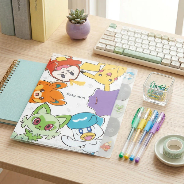 Pokemon Pocket Monsters A4 Folder With Dividers - Limited Edition - White