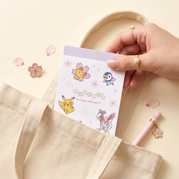 Pokémon Sakura Bloom Memo Pad - Limited Edition - Petal Scatter