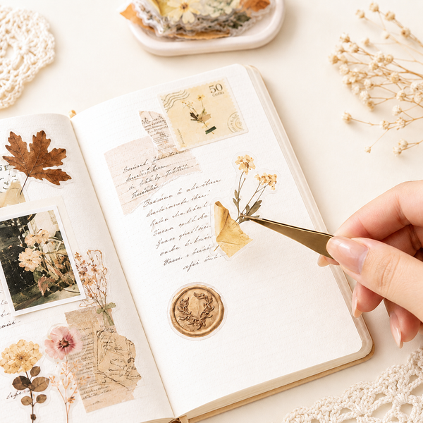 Pressed Flower Sticker Pack – Vintage Autumn