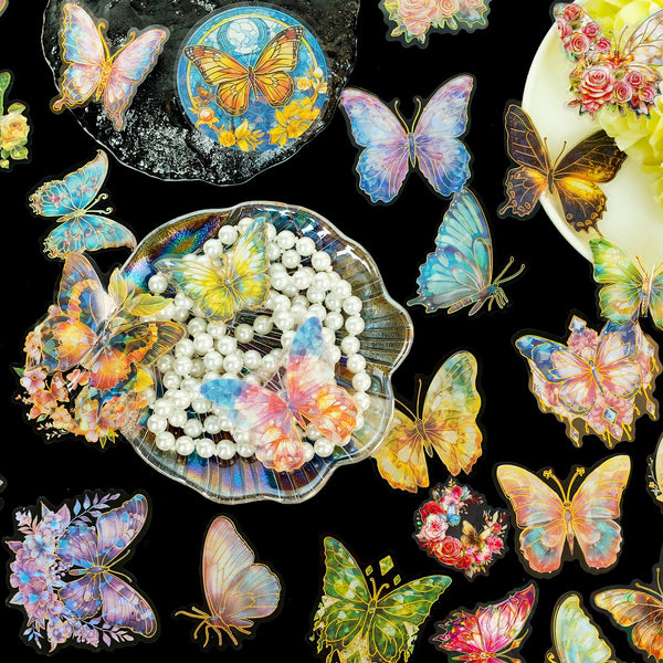Prismatic Butterflies Holo Stickers