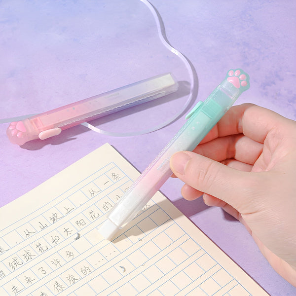 Rainbow Cat Paw Retractable Eraser