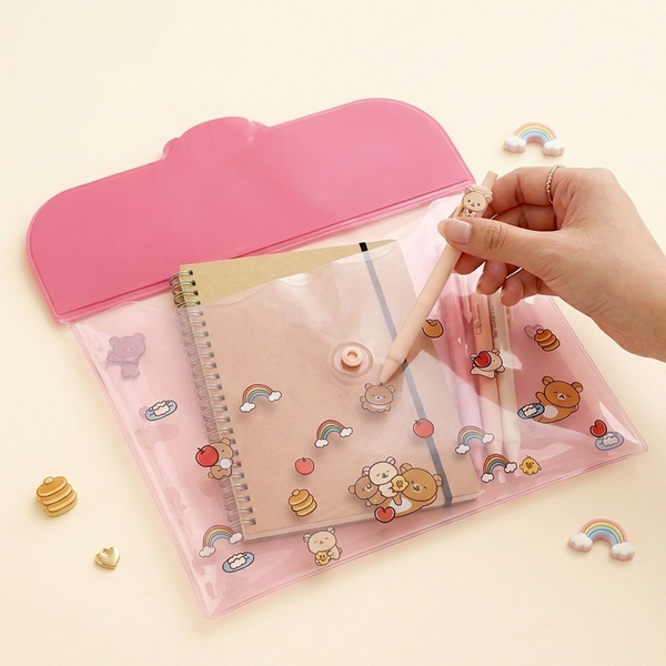 Rilakkuma Clear File Case - Pink