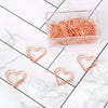 Rose Gold Heart Shaped Paper Clips - Set of 20