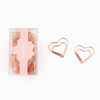 Rose Gold Heart Shaped Paper Clips - Set of 20