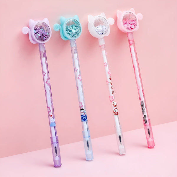 Sakura Cat Glitter Pen